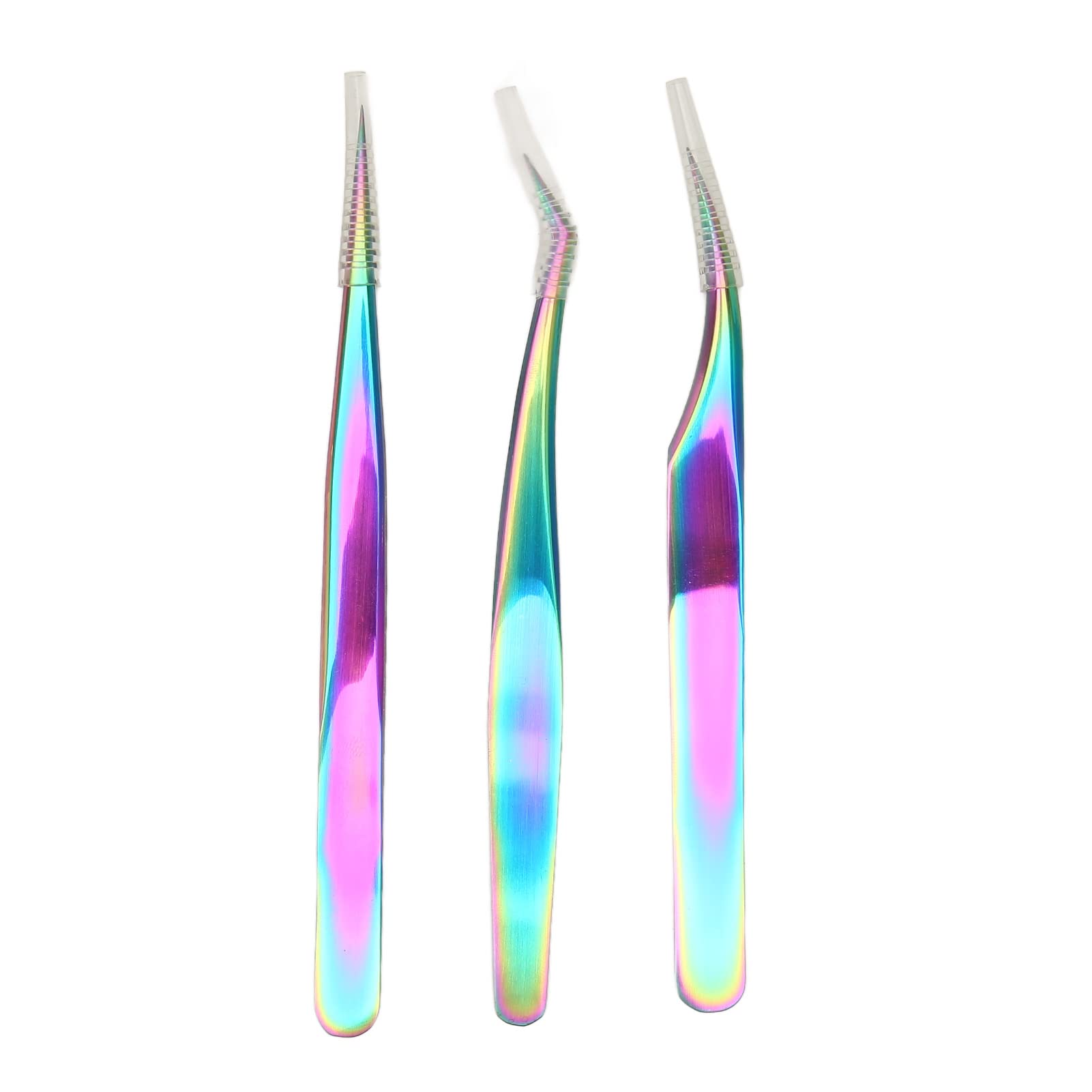 Professional Stainless Steel Eyelash Extension Tweezers Set - Precision Lash Tools with Storage Box for Salon & Home Use