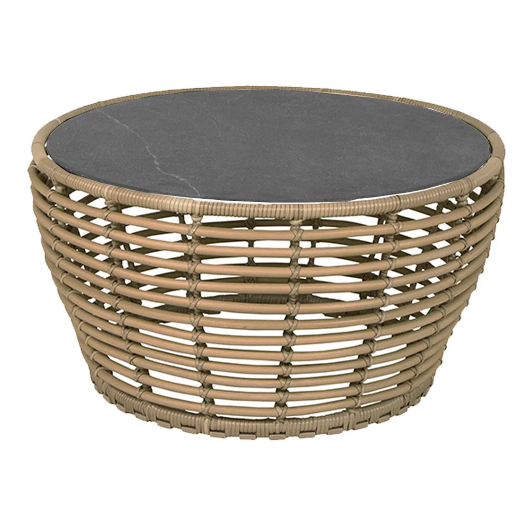 Outdoor Wicker Coffee Table - Medium Size, Weather-Resistant Rattan Basket for Patio, Garden, and Poolside Relaxation