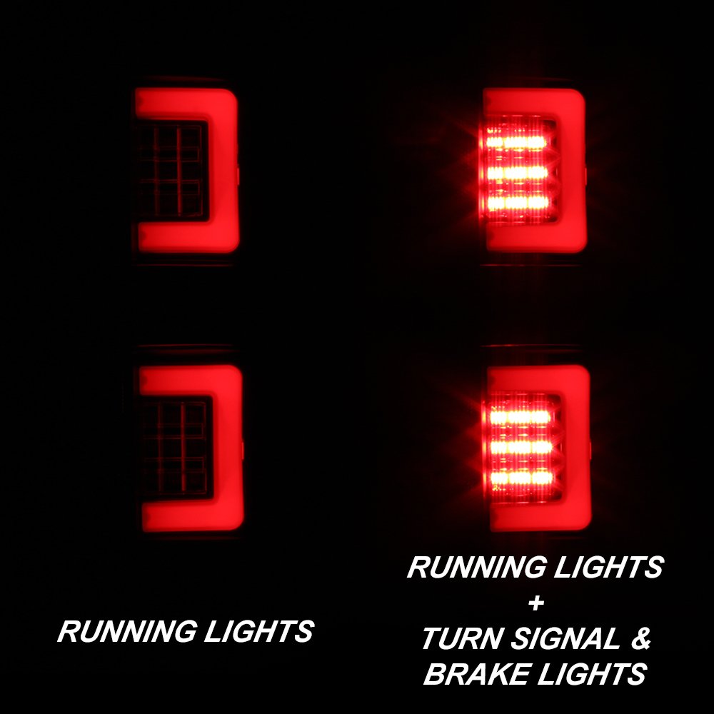 AKKON Black Smoked LED Tail Lights for 2009-2014 Ford F-150 Pickup Truck - Left & Right Pair Brake Lamps - Upgrade Your Truck's Style & Safety for Night Driving & Off-Road Adventures