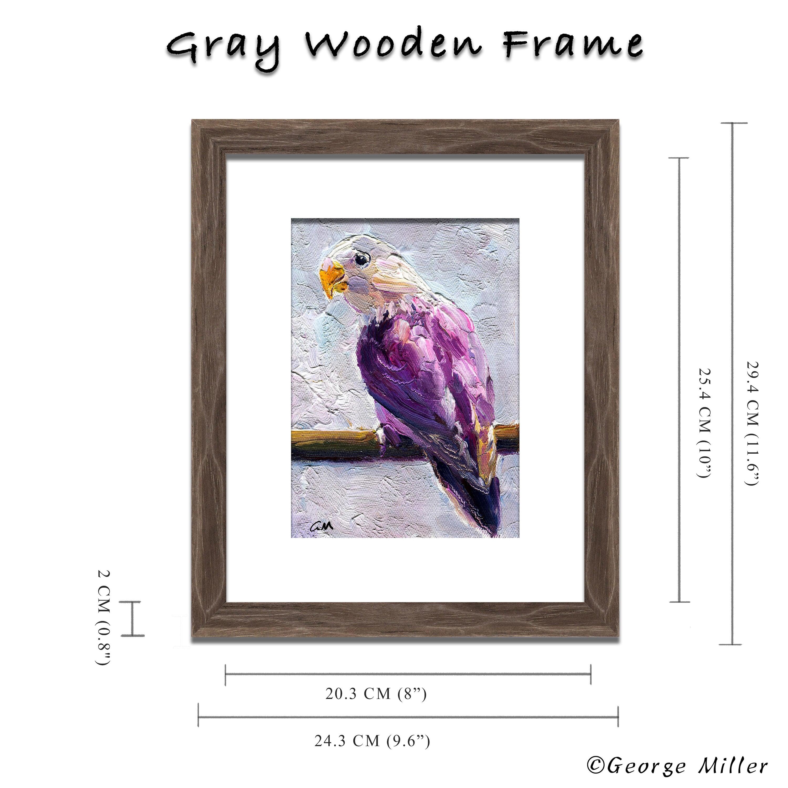 Purple Parrot Original Oil Painting - Handmade Palette Knife Art with Rich Texture - Unique Wall Decor for Bird Lovers - Perfect Gift for Home & Office Decoration - Ideal for Living Room, Bedroom or Gallery Display
