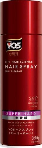 VO5 for MEN Super Hard Hold Hair Spray - Unscented, 355g (Pack of 4) | Strong Styling for All-Day Control - Perfect for Work, Gym & Special Occasions