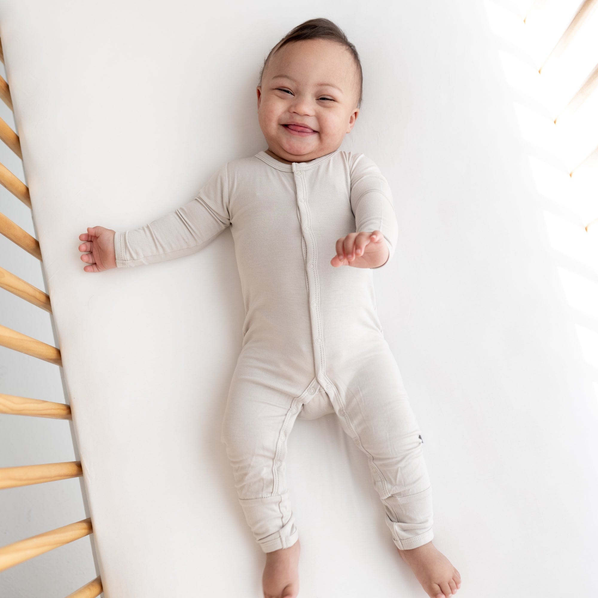 Stylish Baby Romper in Soft Oat Color - Perfect for Playdates, Family Outings & Photo Shoots