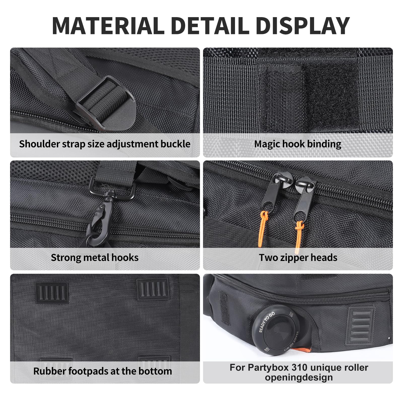 JBL PartyBox 310 Speaker Travel Case - Waterproof Portable Carry Bag Backpack for JBL PartyBox Series Speakers - Perfect for Travel, Outdoor Parties & Music Events (Black)