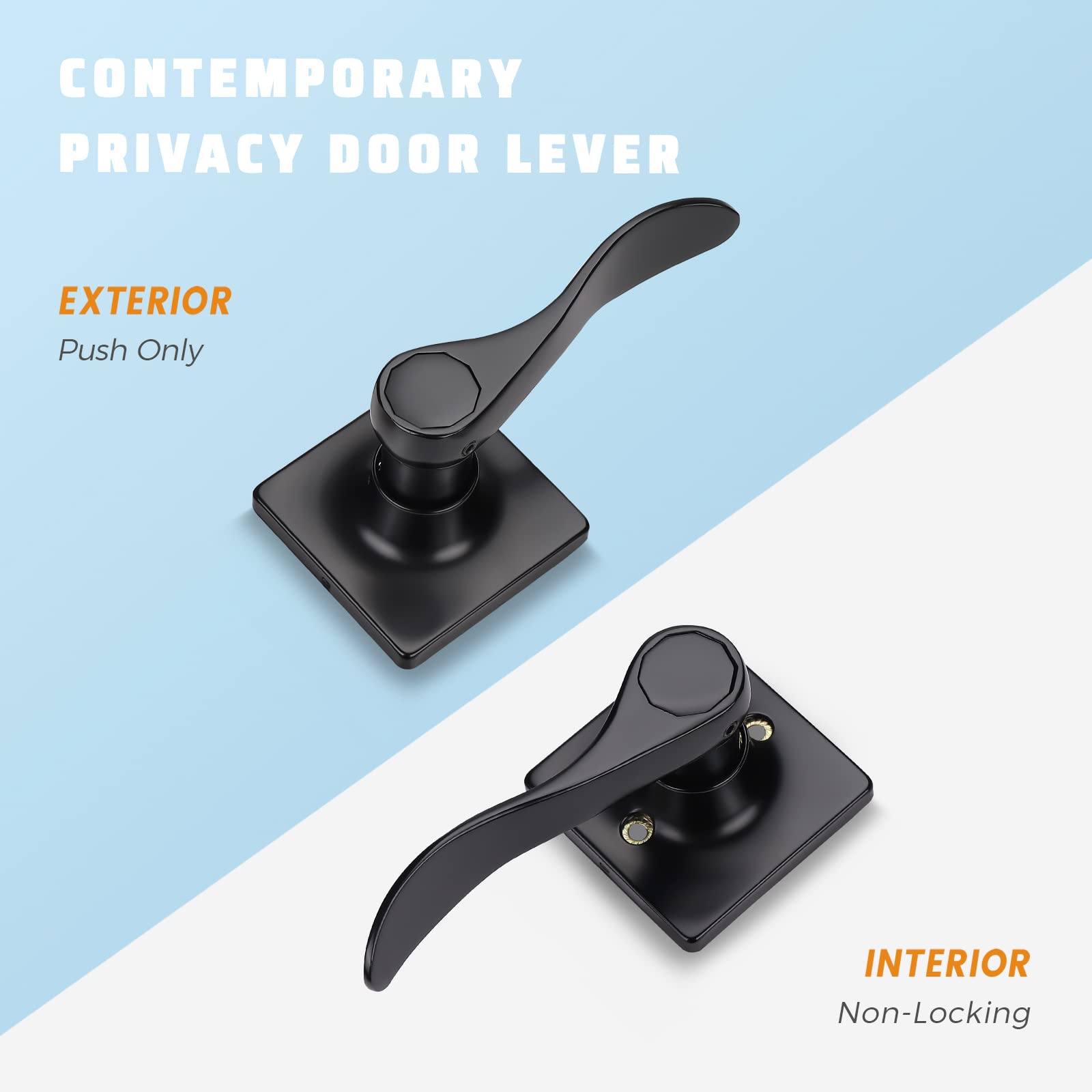 KNOBWELL 1 Pack Matte Black Door Handle - Hallway Closet & Passage Door Lever - Left & Right Hand Reversible - Perfect for Bedroom, Bathroom & Interior Doors