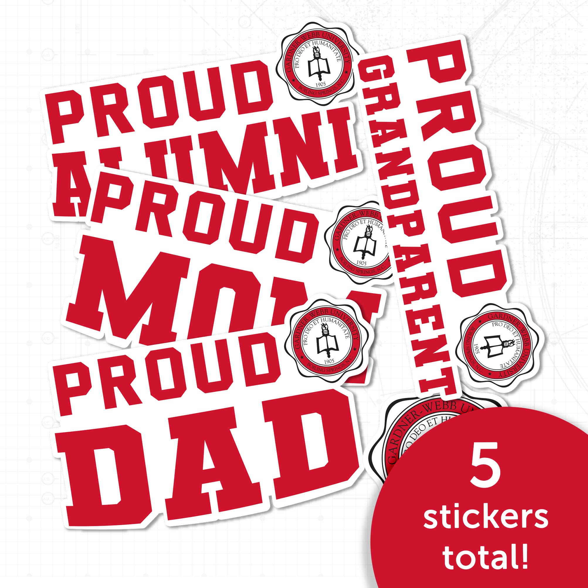 Desert Cactus GWU Sticker - Gardner-Webb University Runnin' Bulldogs Vinyl Decal for Laptop, Water Bottle, Car & Scrapbook (Family Full Sheet) - Perfect for School Spirit, College Decor & Fan Gifts