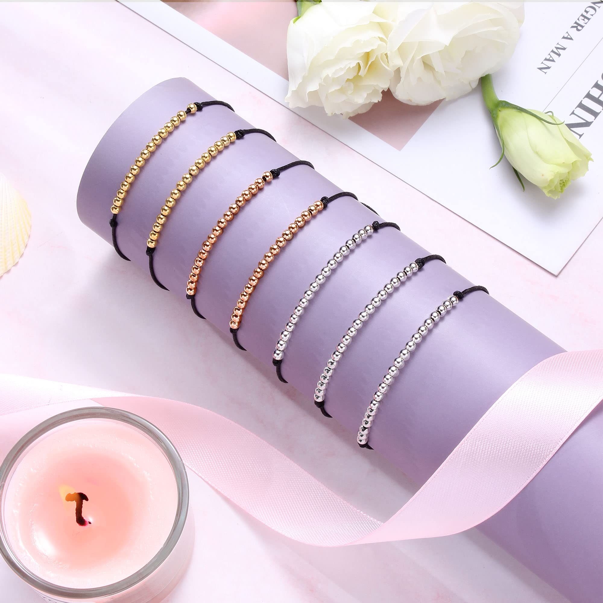 Adjustable Birthday Bracelets for Women - Silver/Gold/Rose Gold Beaded Jewelry Gift for Teen Girls, Daughter, Girlfriend, Wife, Sister & Best Friend - Perfect for Birthdays, Christmas & Special Occasions - Ideal for Everyday Wear, Parties & Gifting