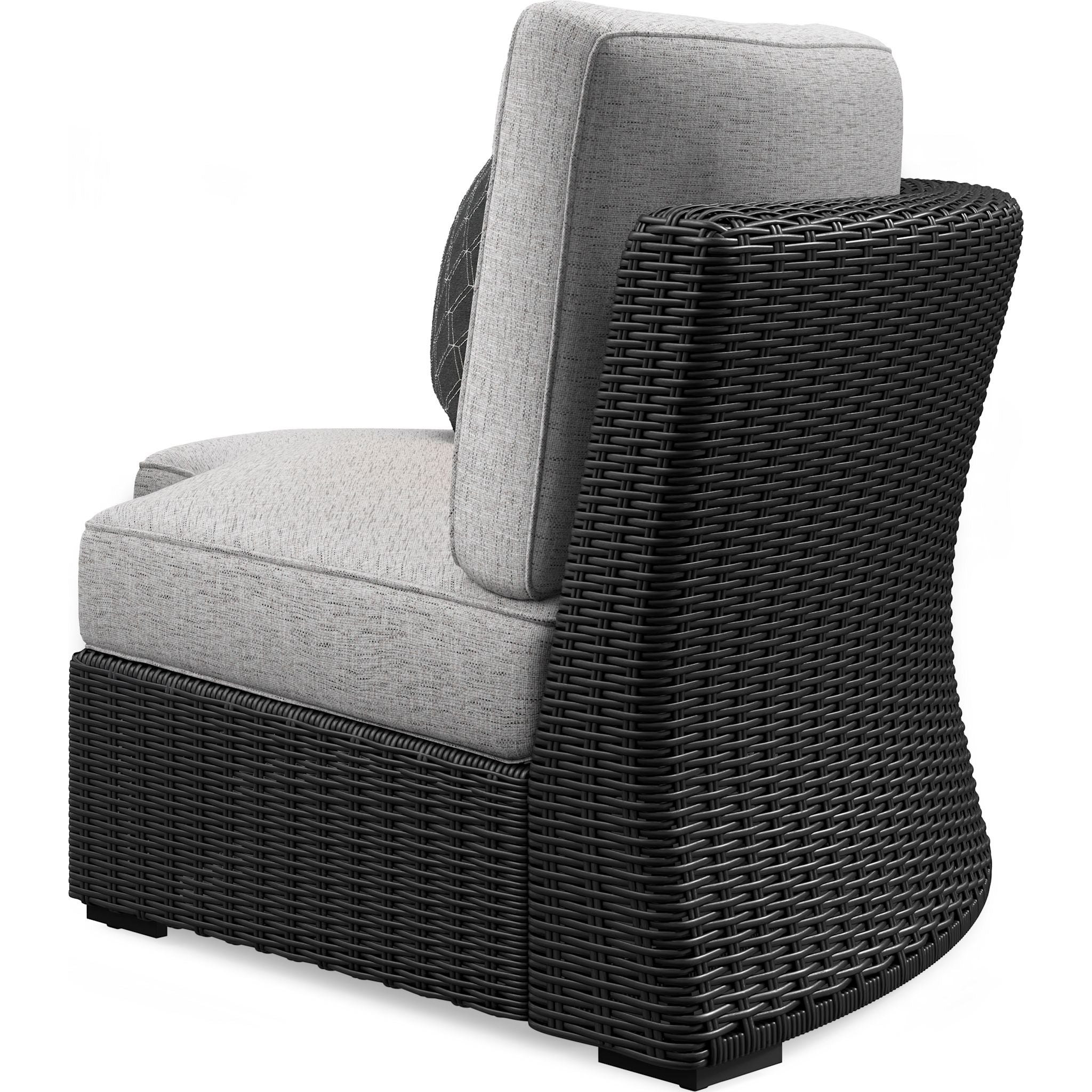 Beachcroft Outdoor Corner Chair with Cushion - Waterproof Patio Furniture Set for Poolside, Garden & Backyard Relaxation - Black/Light Gray