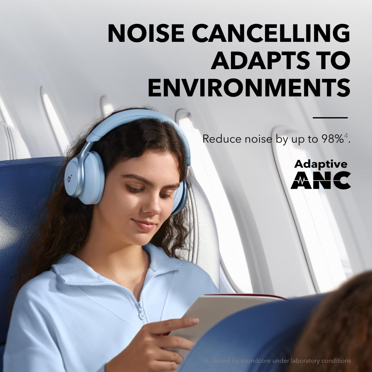 Soundcore by Anker Space One Active Noise Cancelling Headphones - 40H Playtime, 2X Stronger Voice Reduction, LDAC Hi-Res Audio, Bluetooth 5.3 - Perfect for Travel, Work & Home Office Use