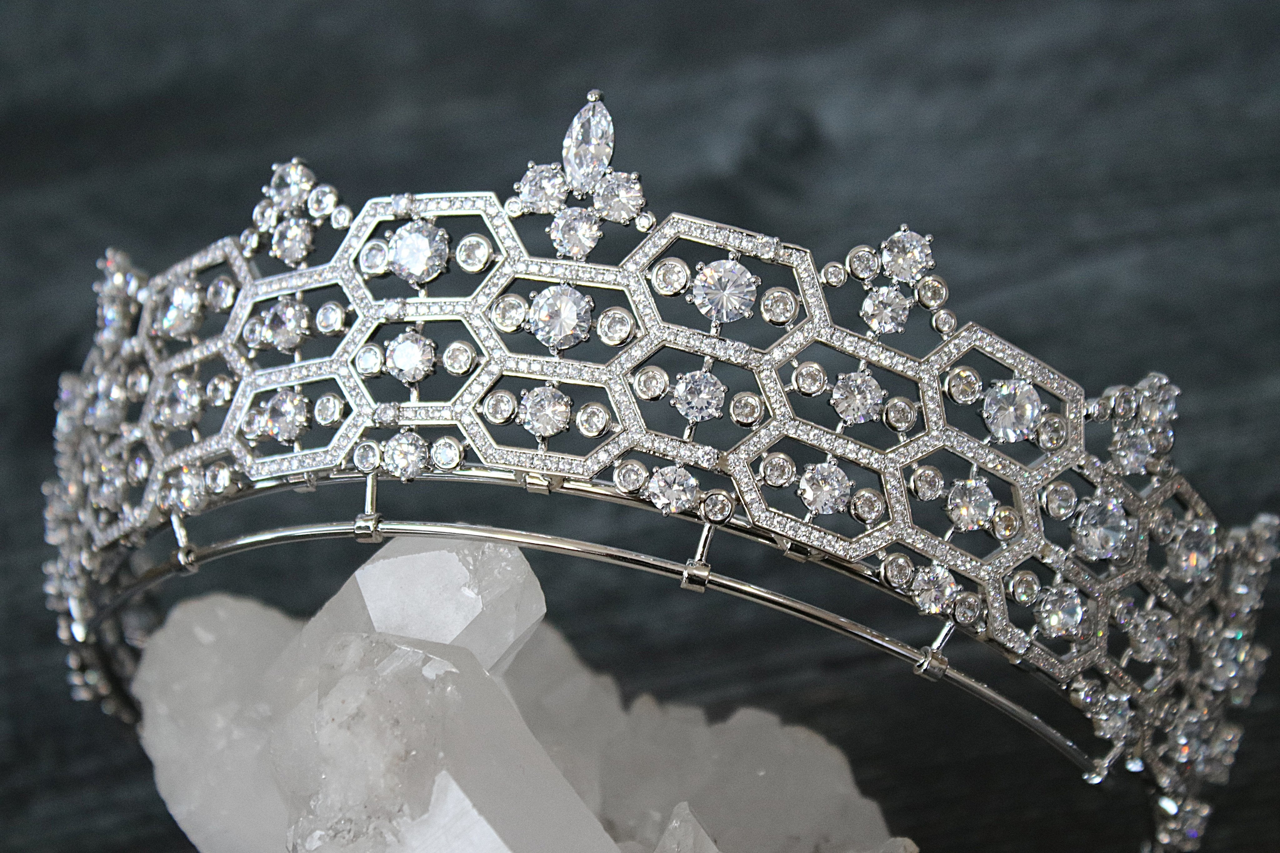 CAMILLA Royal Bridal Tiara - Sparkling Crystal Wedding Crown for Bride | Perfect for Bridal Showers, Weddings & Special Occasions