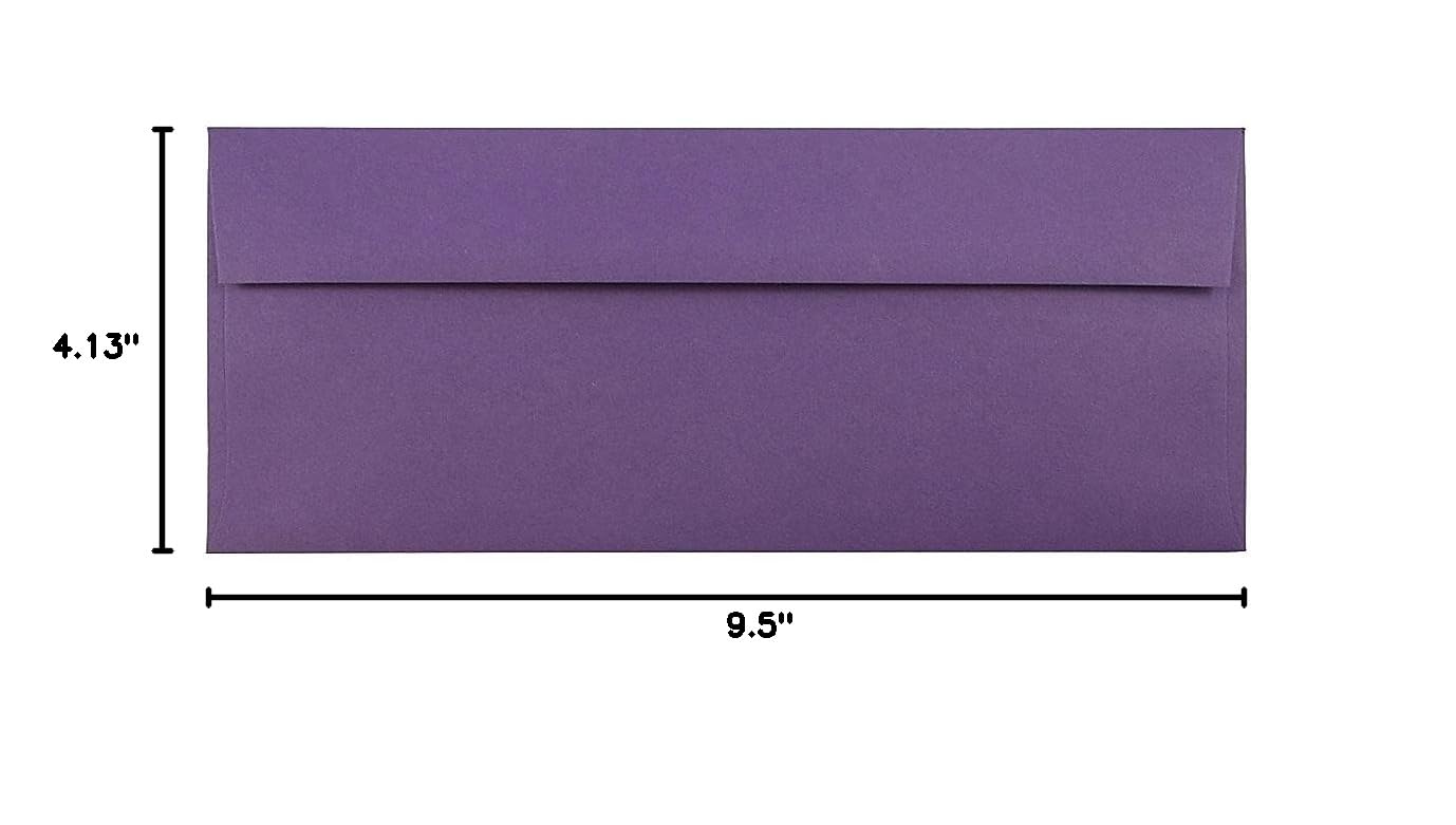 Premium #10 Business Envelopes - Peel & Seal, 4 1/8x9 1/2, Dark Purple (50 Pack) for Office & Mailing