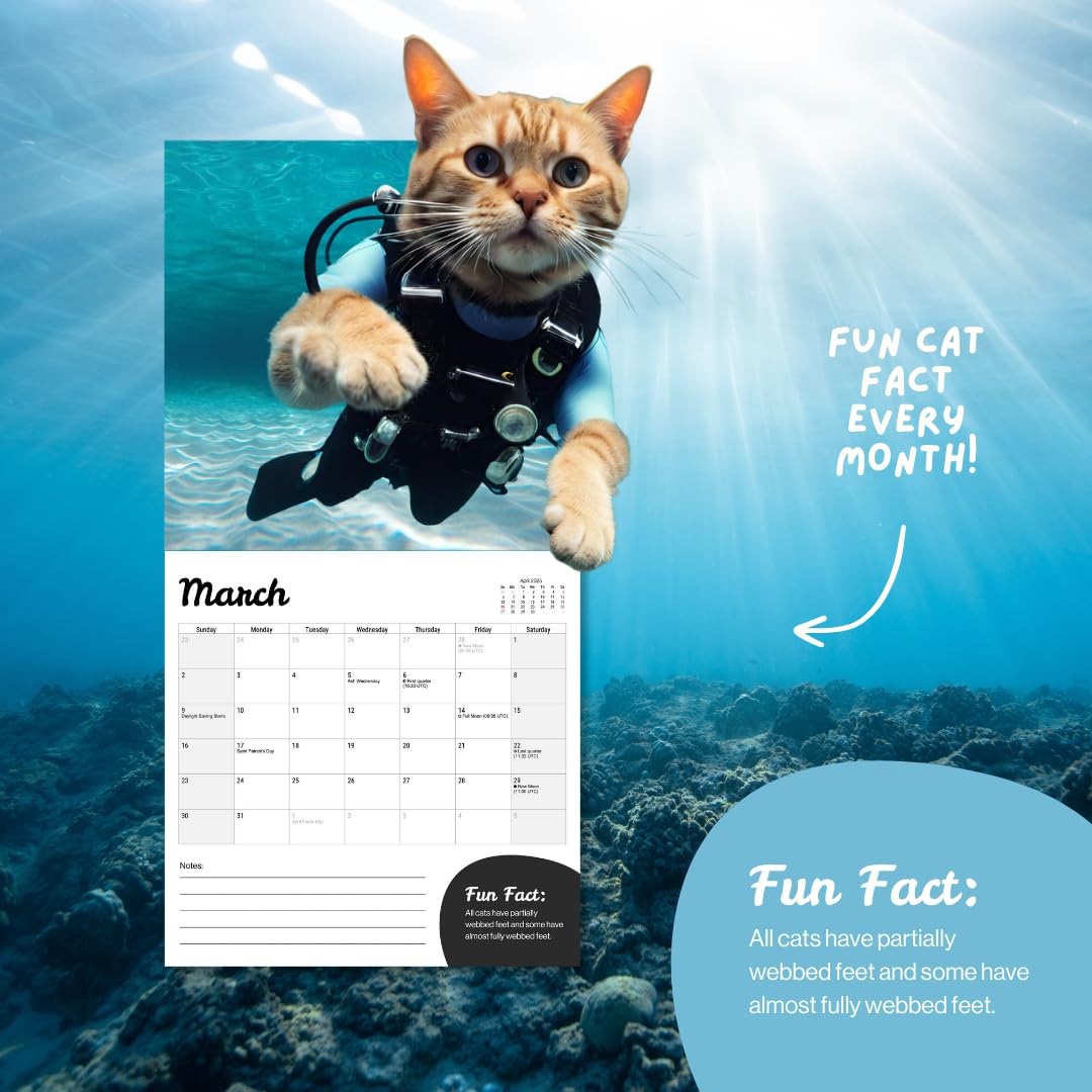 2025 Funny Cat Wall Calendar - Large 12 Month Planner with Adorable Cat Pictures | Perfect for Home, Office & Gift Giving | Fun Pets Collection