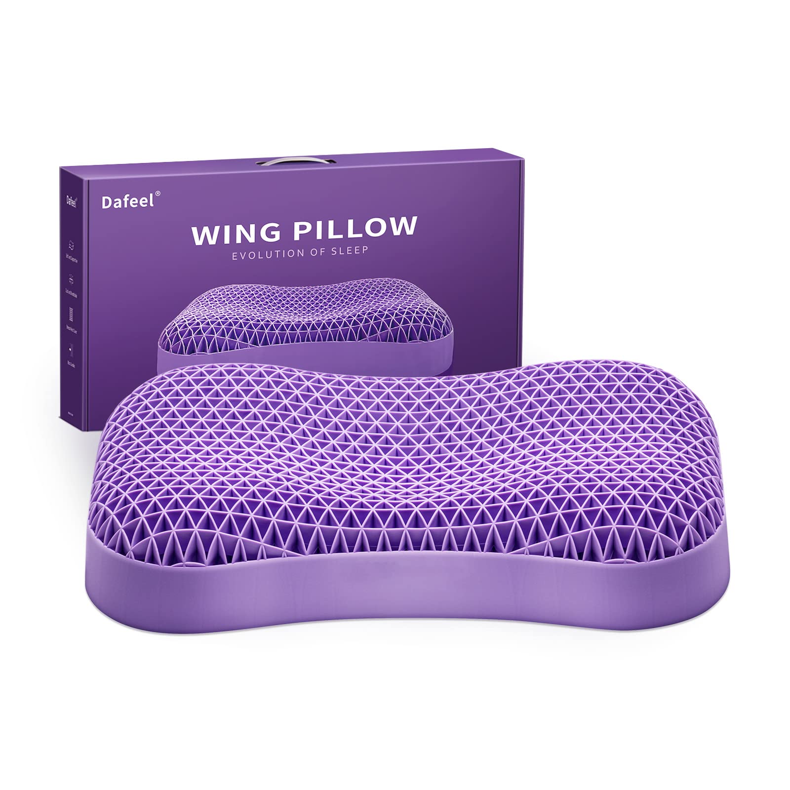 Dafeel Cooling Pillow for Back Sleepers - Washable Neck Support Pillow for Hot Sleepers, Extra Soft & Durable Cervical Pillow with Removable Cover - Perfect for Side & Stomach Sleepers, Office Naps & Travel