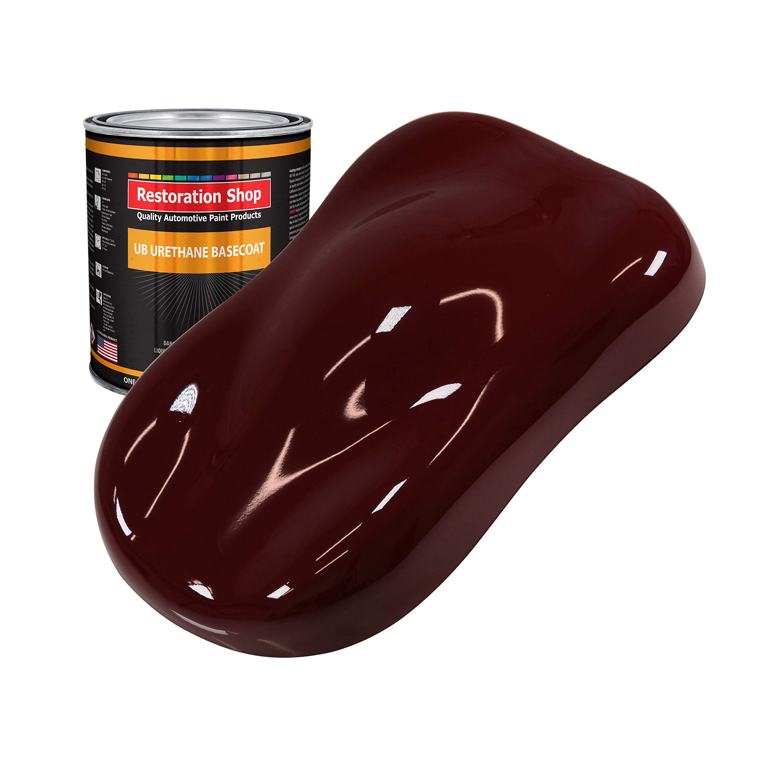 Restoration Shop - Carmine Red Urethane Basecoat Auto Paint (1 Quart) - High Gloss Professional Automotive Refinish Coating for Cars & Trucks - Perfect for Vehicle Restoration & Custom Paint Jobs