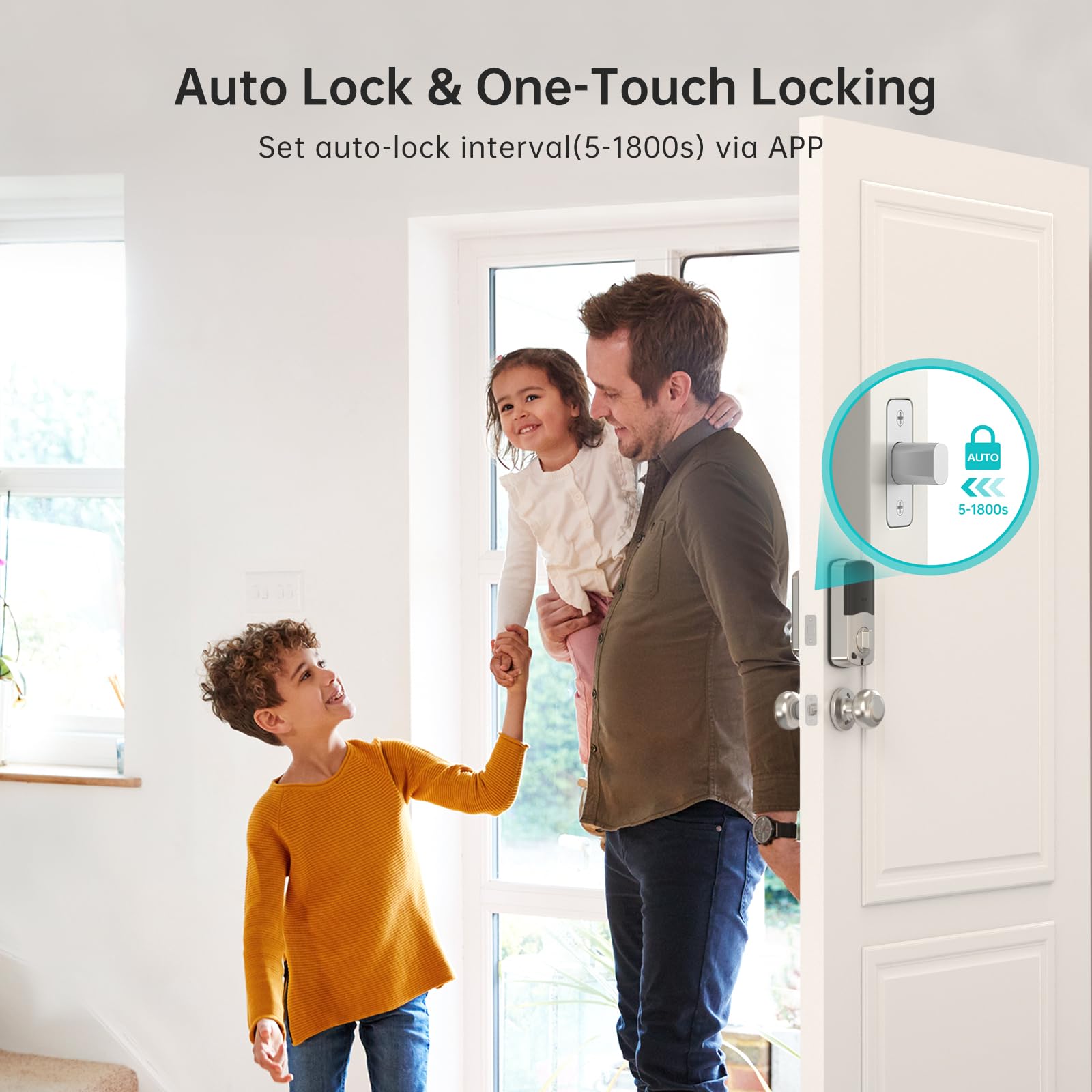 Smart WiFi Door Lock Set - Hornbill Silver Keyless Entry Fingerprint Deadbolt with Handle, 2 Knobs, Alexa & Bluetooth, Remote Code & Auto Lock - Ideal for Home, Hotel & Office Security (Easy Installation & Smart Access)