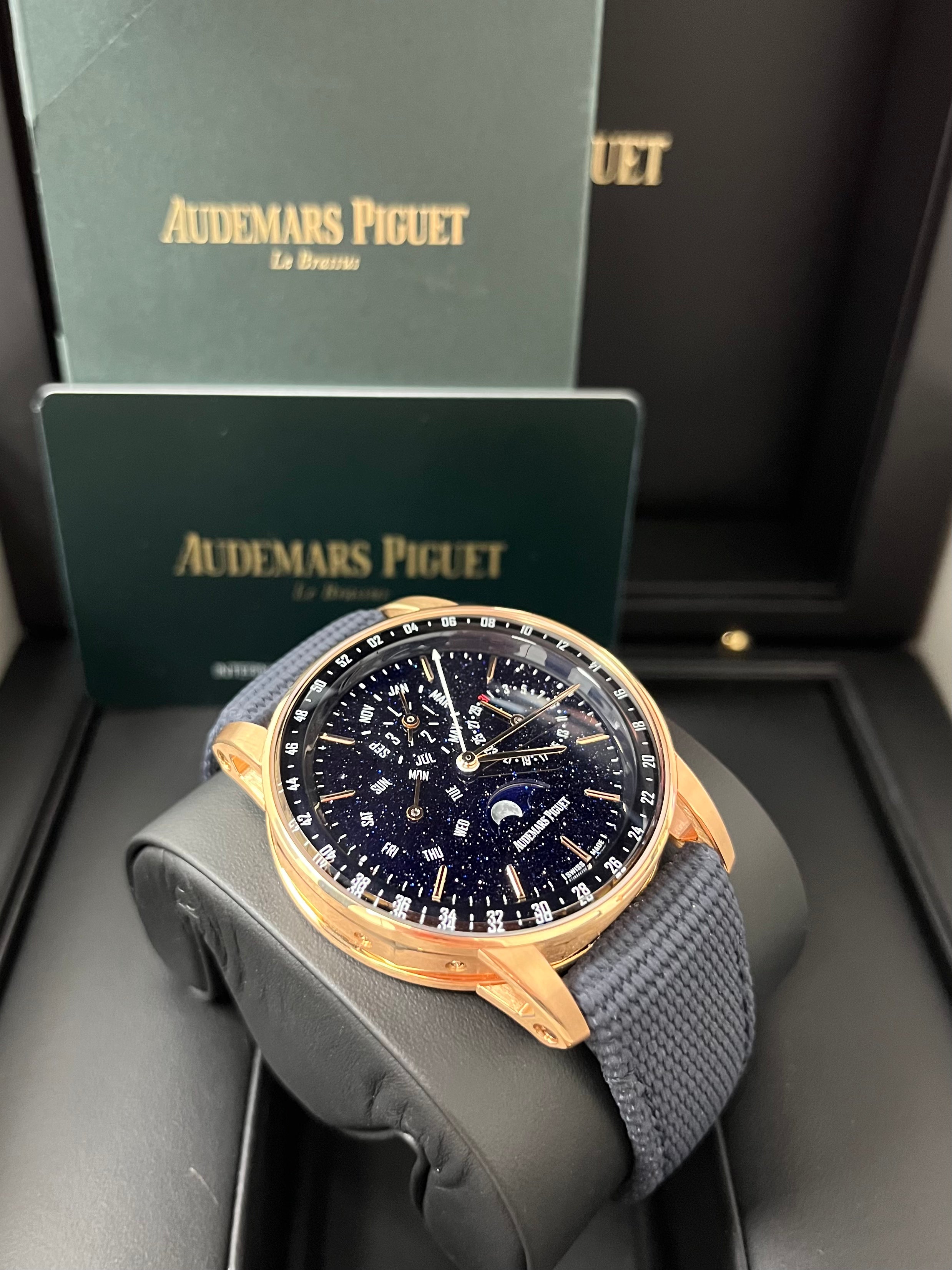 Audemars Piguet Code 11.59 Perpetual Calendar Luxury Watch - 18K Rose Gold Case, Blue Dial, Leather Strap Ref#26394OR.OO.D321CR.01 | Perfect for Business Meetings, Formal Events & Watch Collectors
