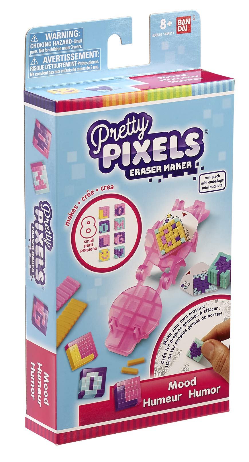 Pretty Pixels Eraser Maker Mini Pack - Cute DIY Eraser Kit for Kids & Adults - Fun School, Office & Craft Supplies for Stress Relief & Creative Play