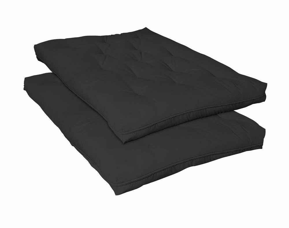 Premium 7-Inch Deluxe Futon Mattress Pad - Black - Perfect for Guest Beds, Dorm Rooms & Small Spaces