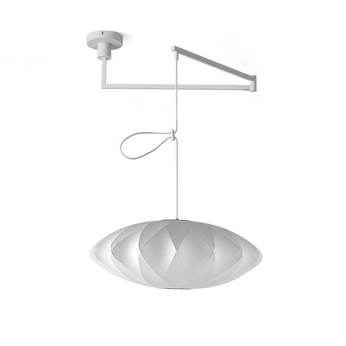 Nelson Swing Arm Pendant Lamp - Adjustable Modern Ceiling Light for Kitchen, Dining Room & Bedroom | Vintage Industrial Lighting Fixture with Brass Finish