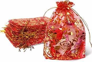 Premium Gold Organza Gift Bags with Drawstring - 9x12 cm Mesh Pouches for Makeup, Candy, Baby Shower & Christmas Party Favors (Pack of 30) - Elegant Packaging for Weddings, Birthdays & Special Events