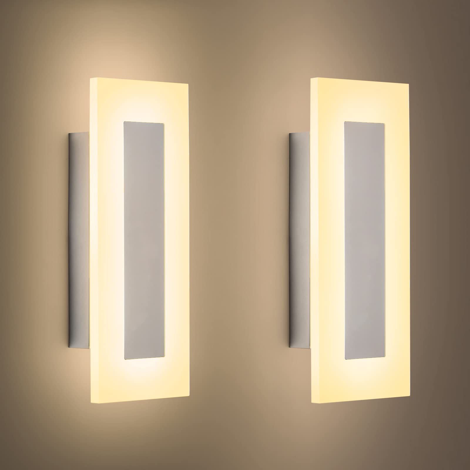 LMQNINE Modern LED Acrylic Wall Sconce - Warm White 3000K Light Fixture for Bedroom, Corridor, Stairs, Bathroom - Indoor Lighting Lamps for Home Decor (2-Pack) - Perfect for Creating Cozy Ambiance in Living Rooms and Hallways