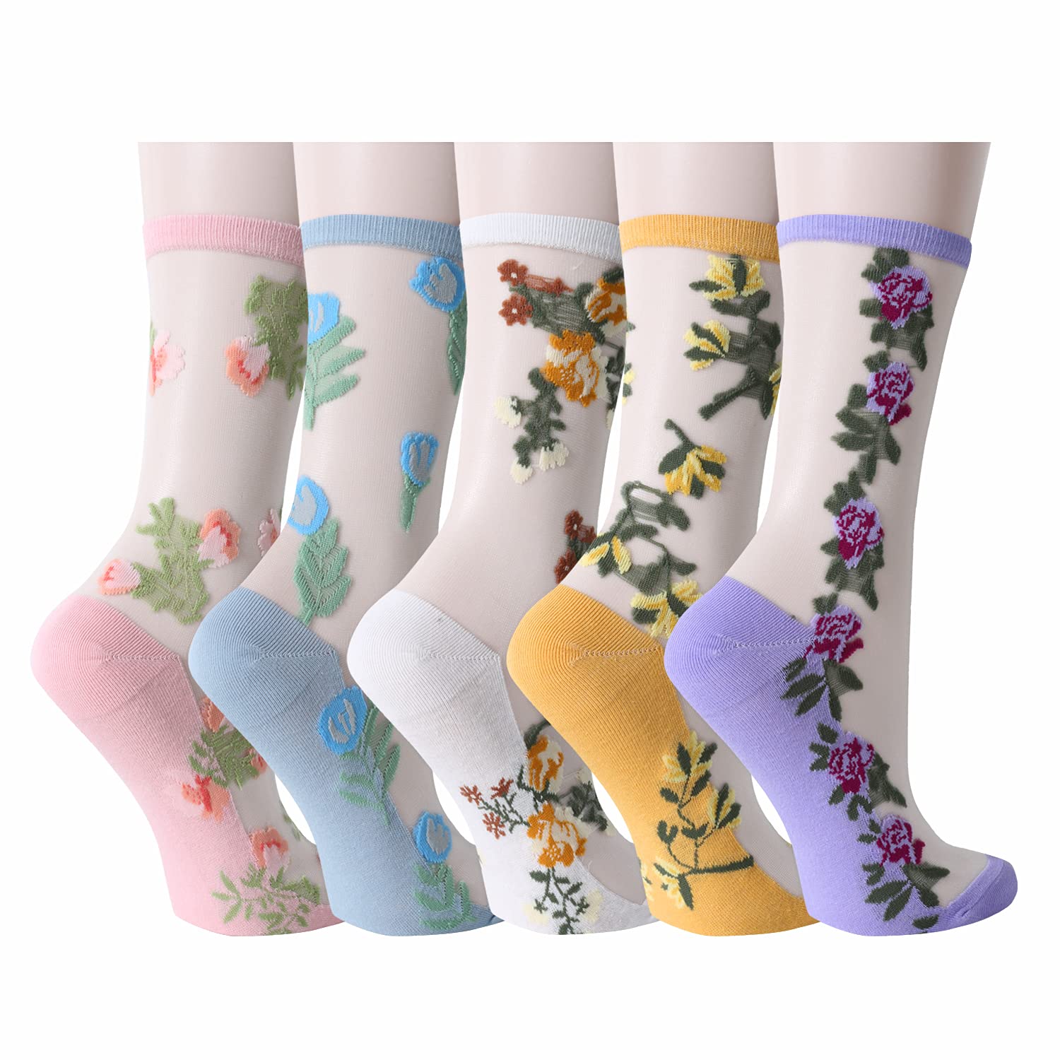 Benefeet Women's Lace Sheer Socks - Ultra Thin Nylon Stockings for Daily Wear