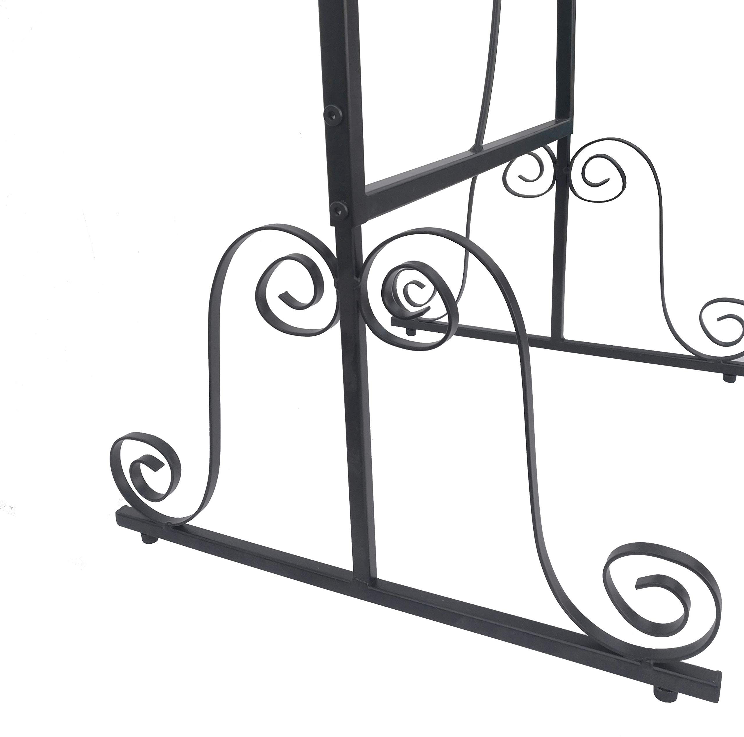 FixtureDisplays® 6-Panel White Flower Room Divider - Privacy Partition Screen with Straight Line Design for Home, Office & Events - Decorative Backdrop Wall Art (Model 10022-2D) | Perfect for Living Rooms, Wedding Decor & Studio Photography