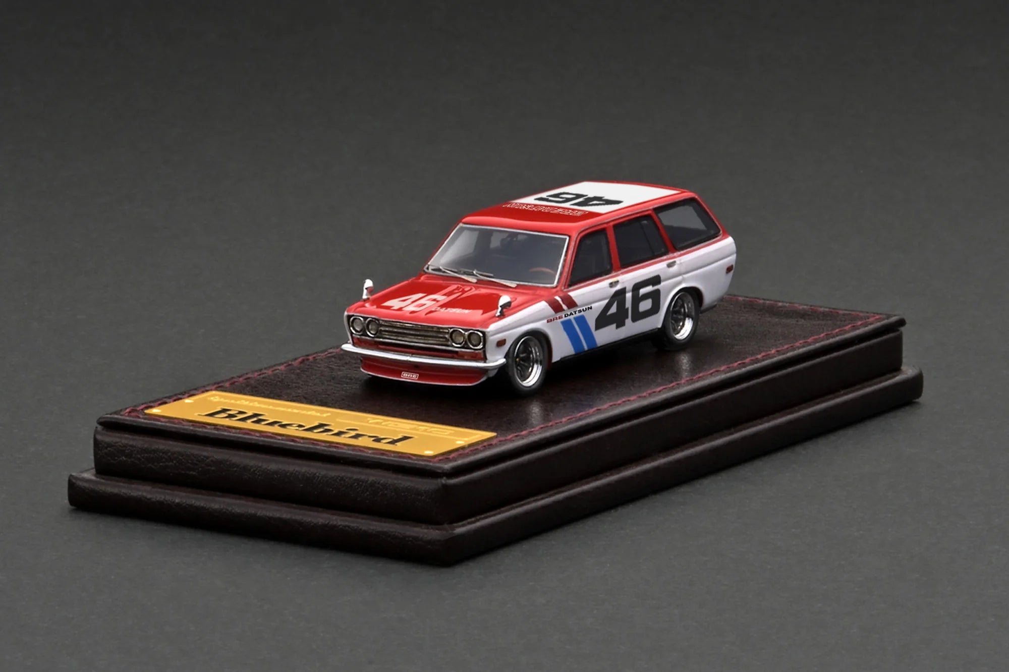 1:64 Scale Nissan Datsun Bluebird 510 Wagon Diecast Model Car - Red & White Collectible Toy for Display, Racing Games & Car Enthusiasts