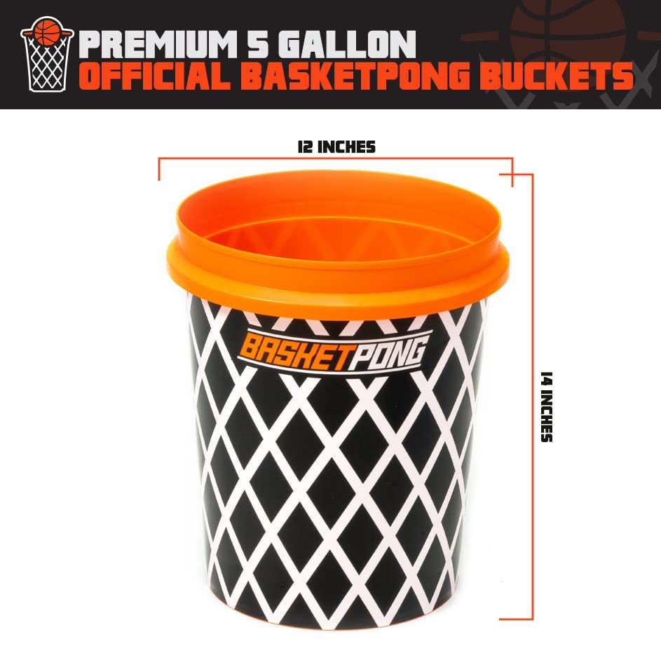 **Giant Yard Pong & Basketball Game Set - 12 Durable Buckets, 2 Balls, Carrying Bag & Air Pump - Outdoor Lawn, Backyard & Beach Party Games for Adults & Kids**    *(Perfect for BBQs, Tailgating, Picnics, and Summer Outdoor Fun!)*