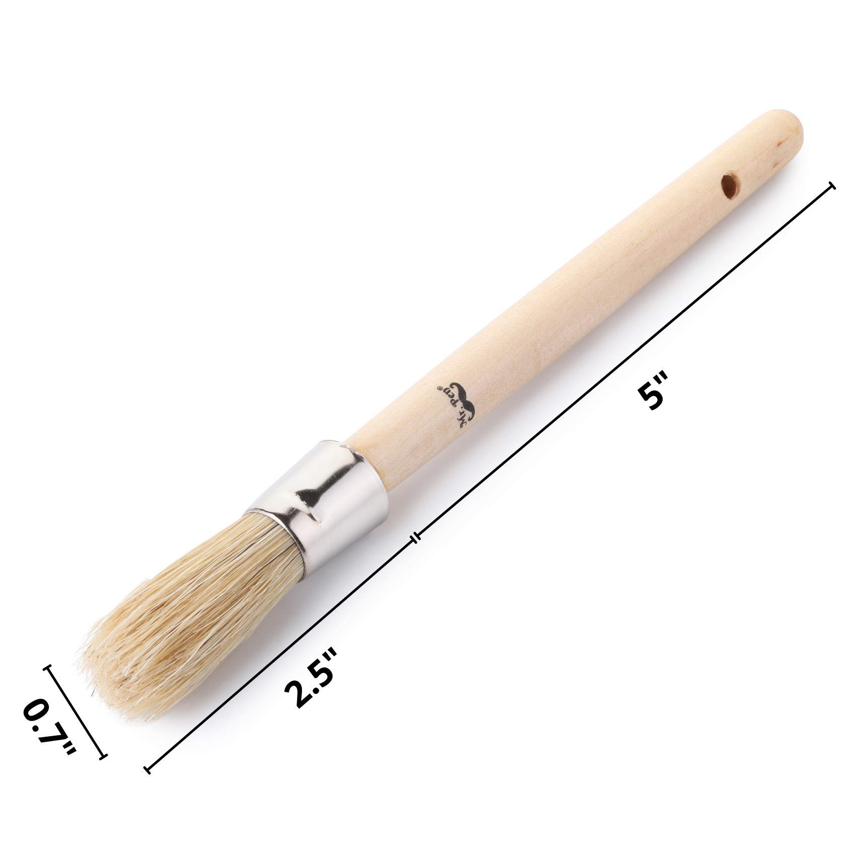 Mr. Pen Chalk Paint Brush - 0.7 Inch Round Wax Brush for Furniture Painting | Perfect for DIY Chalk Paint Projects, Wax Finishing & Wood Furniture Restoration