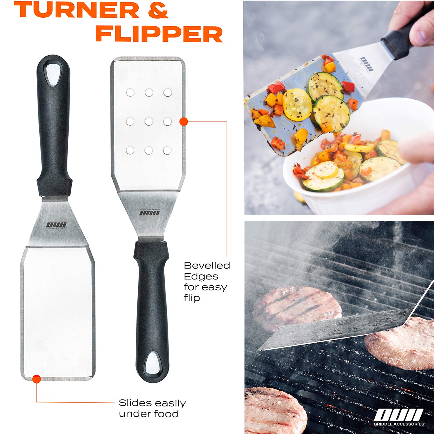9-Piece Flat Top Griddle Accessories Set for Blackstone & Camp Chef - Includes Metal Spatula, Scraper, Cleaning Kit & Carry Bag - Perfect for Hibachi, Teppanyaki & Outdoor Cooking