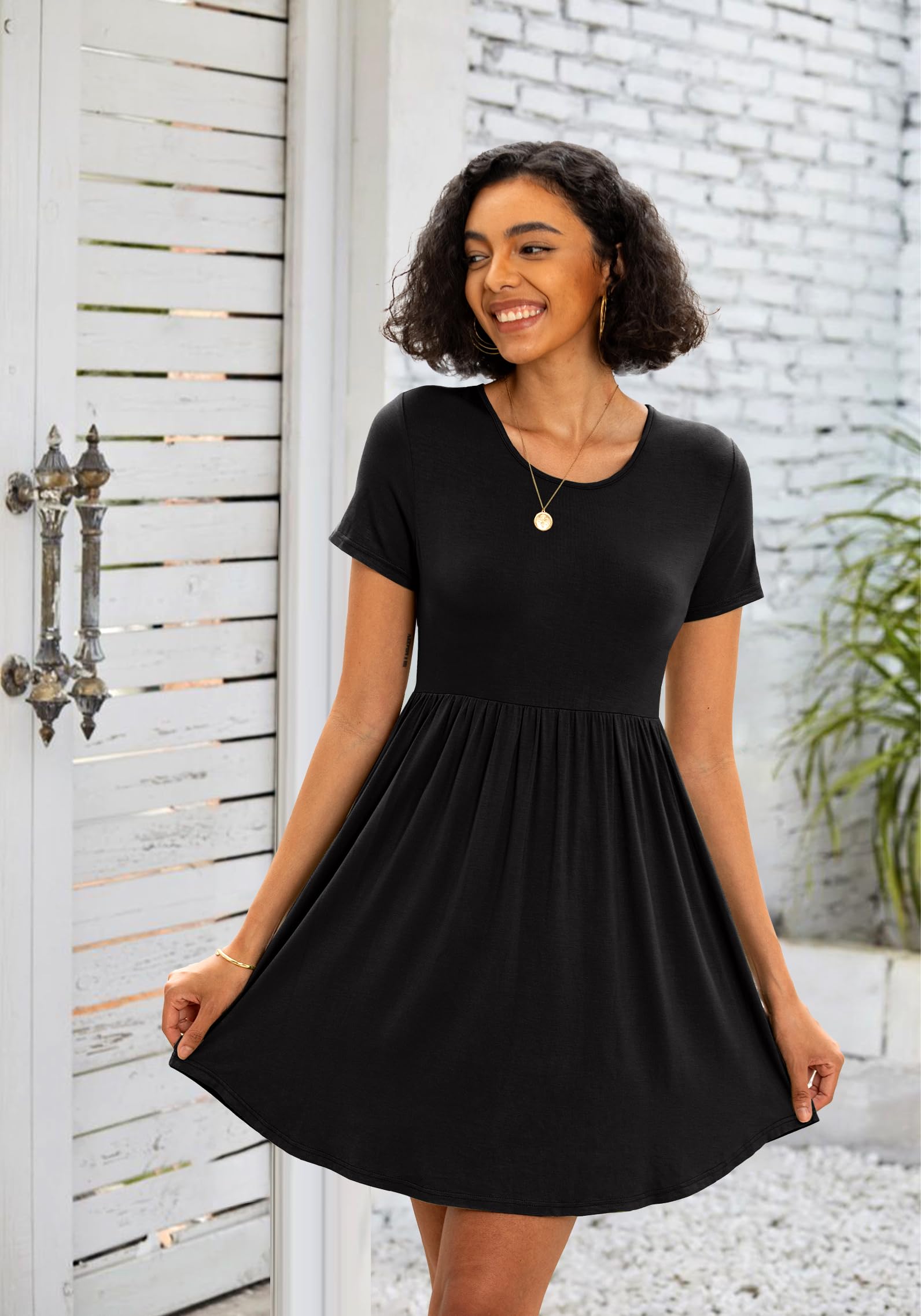 Women's Casual Crew Neck A-Line Summer Dresses - Comfortable T-Shirt Dresses in XS-2XL Sizes | Perfect for Beach Outings, Picnics & Everyday Wear