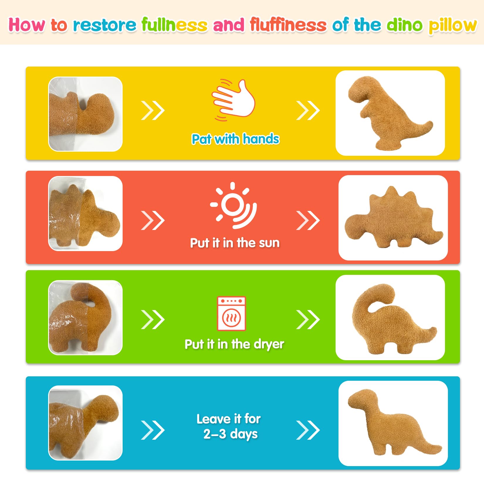 Dino Nuggets Plush Pillow - Brontosaurus Large Dinosaur Chicken Nugget Stuffed Toy for Kids, Teens & Adults | Funny Birthday Gift Idea for Dino Lovers | Perfect for Bedroom Decor, Couch Cuddling & Playtime