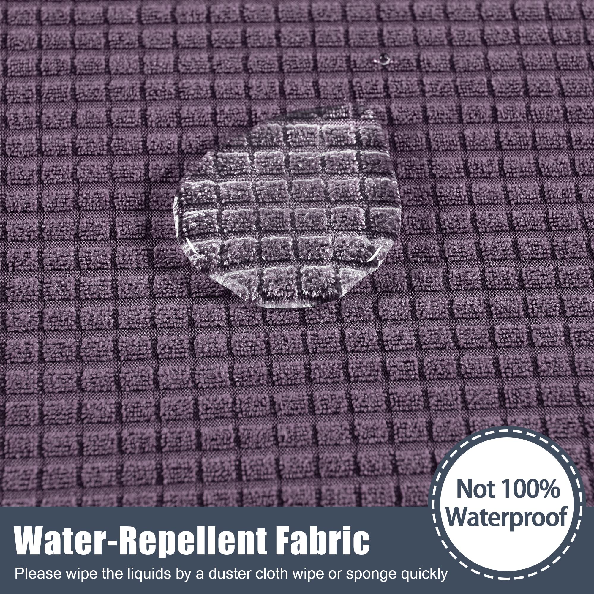 Stretch Sofa Slipcover Waterproof Couch Cover - Soft Elastic Furniture Protector for Sofa, Loveseat & Sectional - Pet & Kid Friendly - Machine Washable (Purple, Medium) - Perfect for Living Room, Family Room & Home Decor