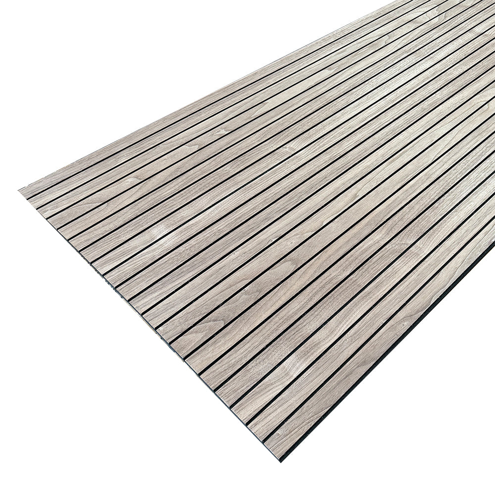 Flexible Acoustic Wood Slat Wall Panel - Walnut Veneer 2700mm x 600mm Slim Design for Home Theater, Office & Studio Soundproofing