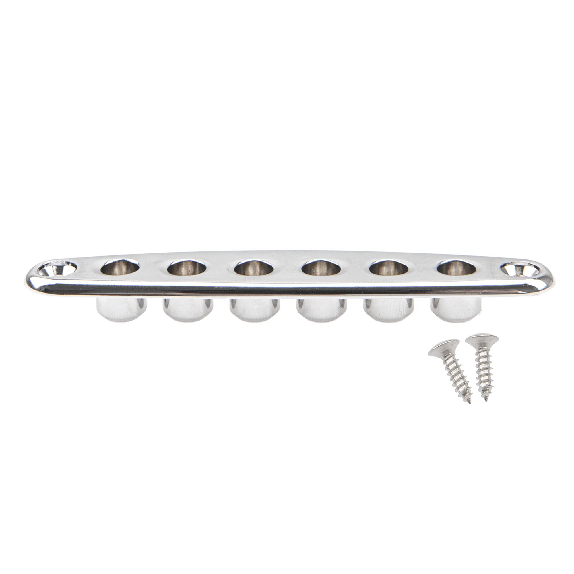 2Pcs Silver Guitar String Through Plate Bridge - Compatible with Electric Bass Guitar Parts - String Thru Body Ferrule Bushing Plate - Perfect for Guitar Repair & Custom Builds
