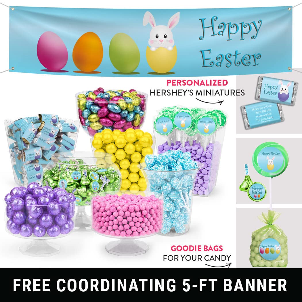 Personalized Easter Candy Chevron Eggs - Deluxe Candy Buffet for Parties, Baby Showers & Holiday Celebrations | Custom Easter Treats & Decorations