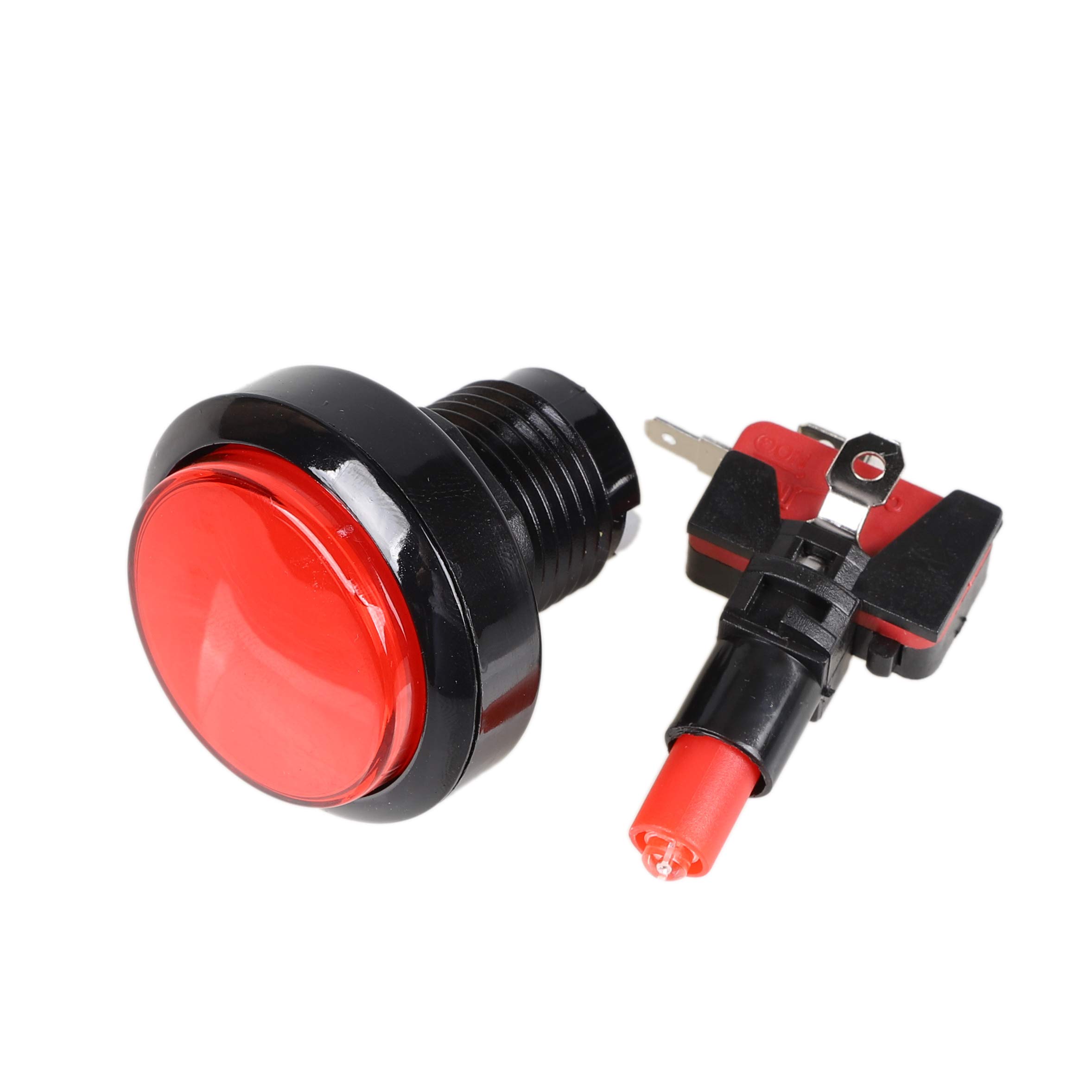 EG STARTS 5-Pack 45mm LED Arcade Push Buttons - Red Illuminated Game Switches for Arcade Machines, MAME Cabinets & DIY Gaming Controllers - Perfect for Coin-Op Games, Retro Gaming & Home Arcade Builds