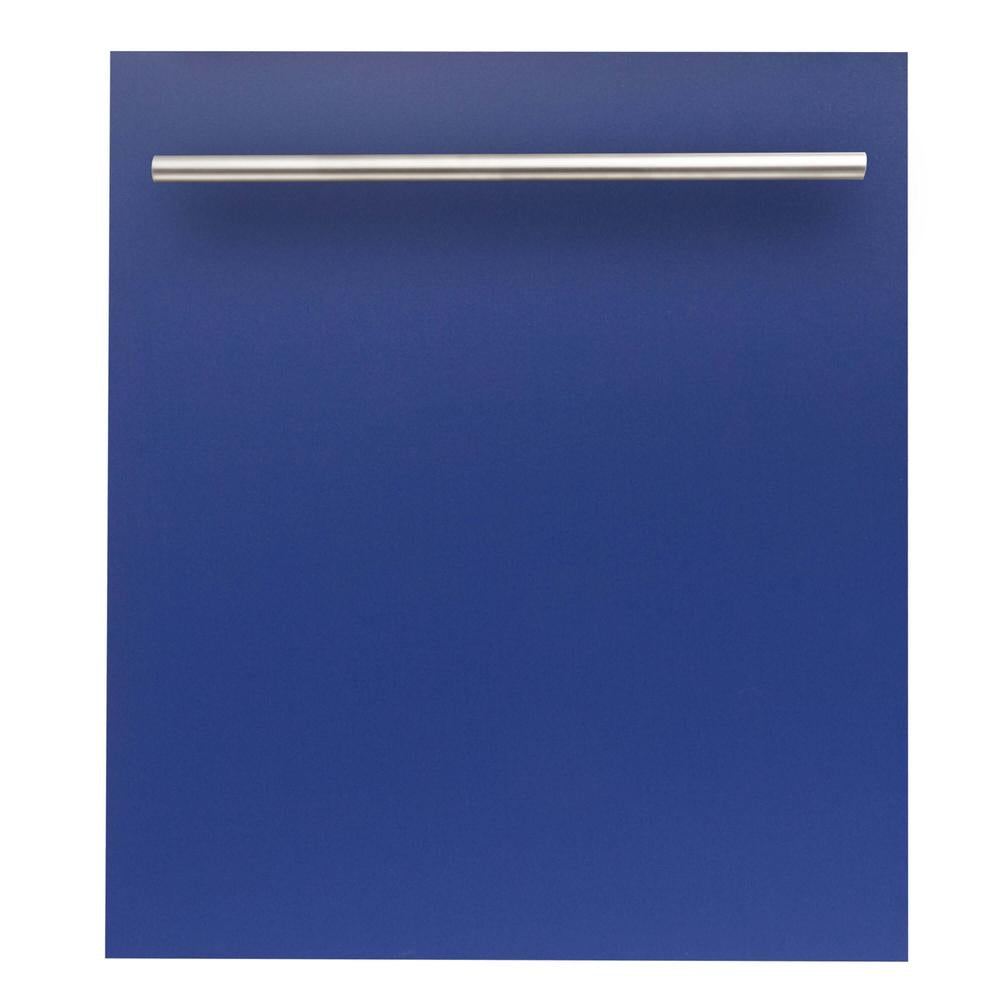 ZLINE 24 Inch Built-In Dishwasher with Blue Matte Finish, Stainless Steel Tub & Modern Handle - Ultra Quiet 52dBa - Perfect for Modern Kitchens & Small Spaces