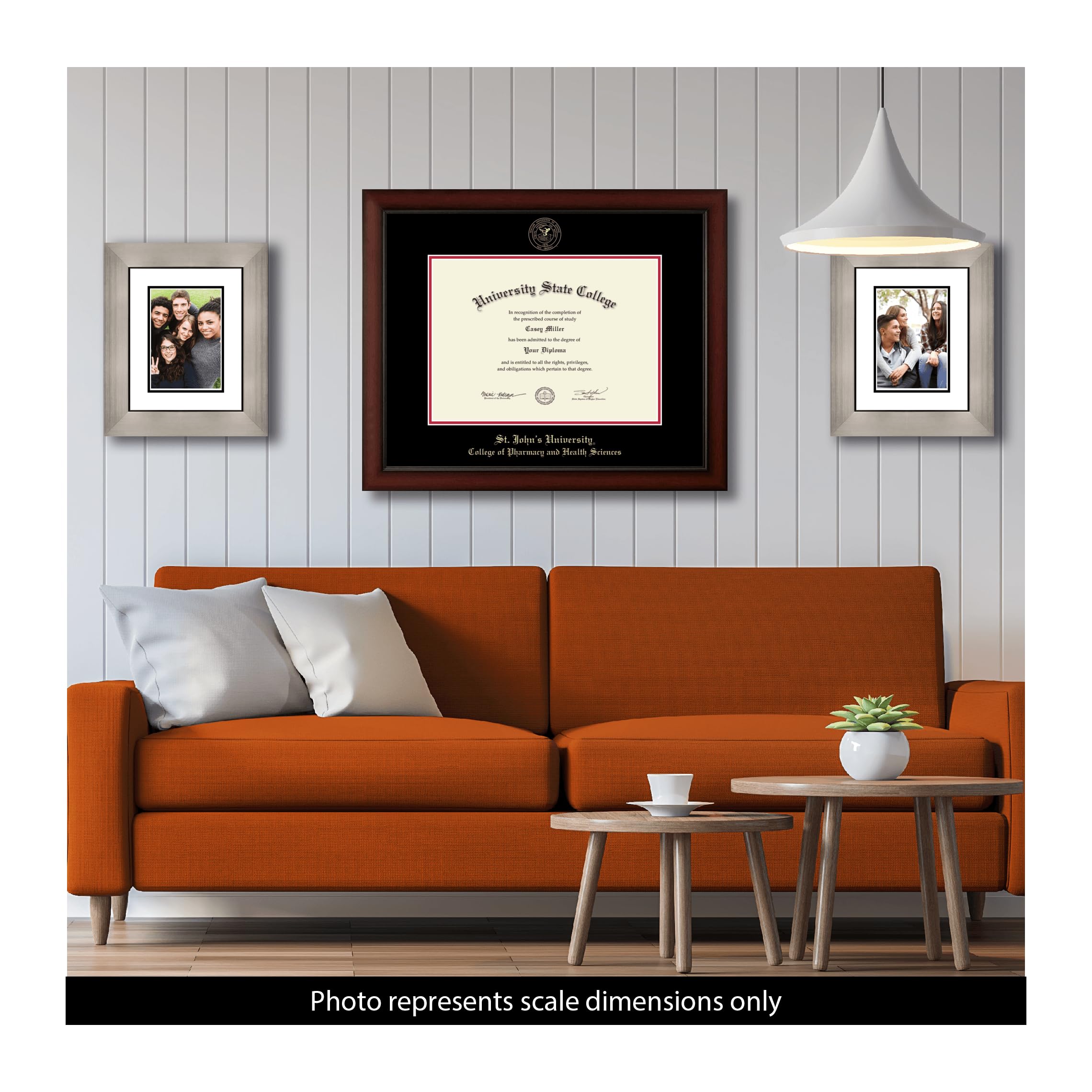 St. John's University PhD Diploma Frame 18x13 Inches - Gold Embossed Cherry Wood Frame with Black & Red Mat - Perfect for Pharmacy & Health Sciences Graduates - Office Decor & Wall Display