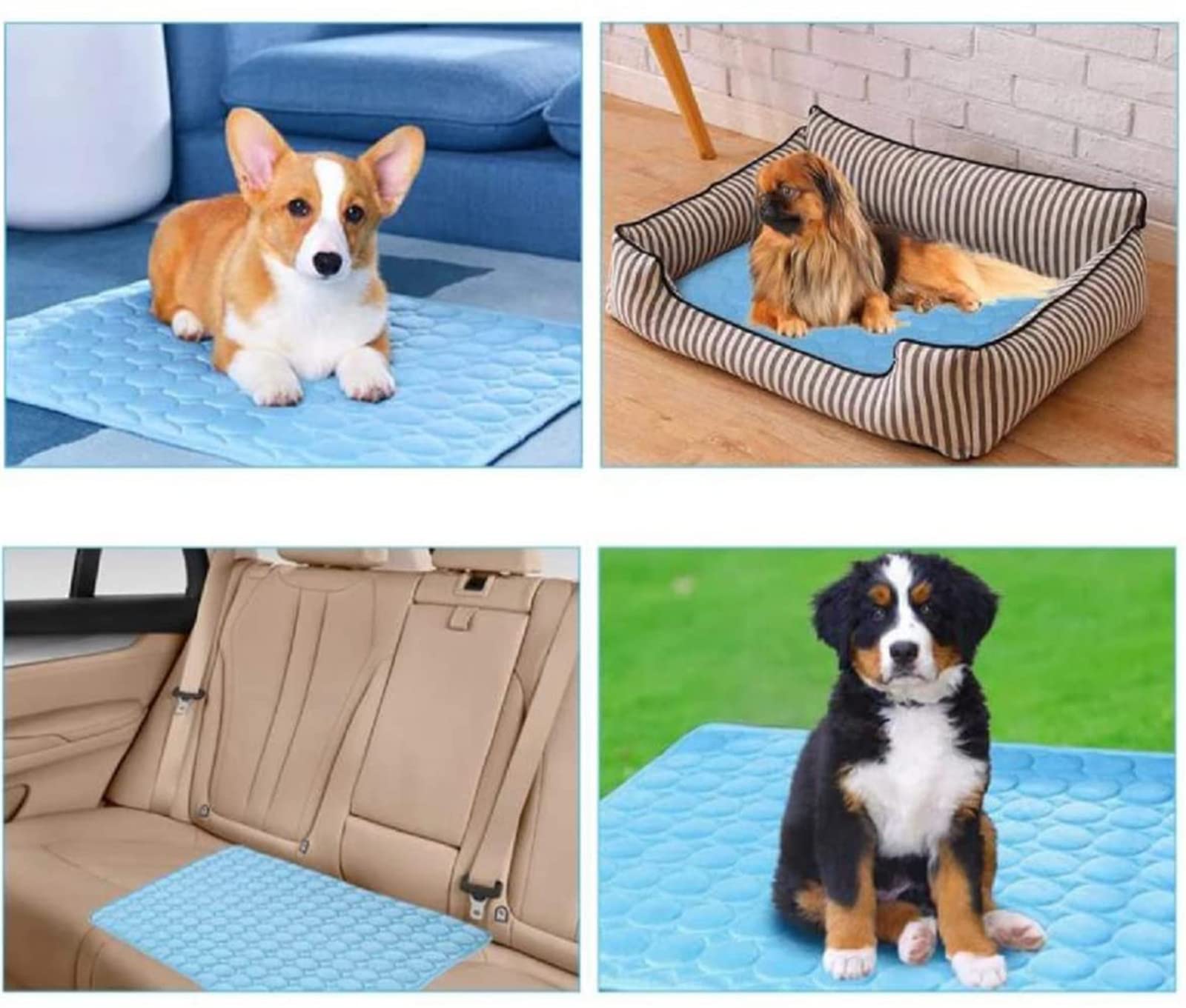 Washable Silk Pet Cooling Mat for Dogs & Cats - Breathable Self-Cooling Dog Bed Pad, Portable Summer Cooling Cushion for Home, Travel or Outdoor Use - Pink (Perfect for Hot Weather & Car Rides)
