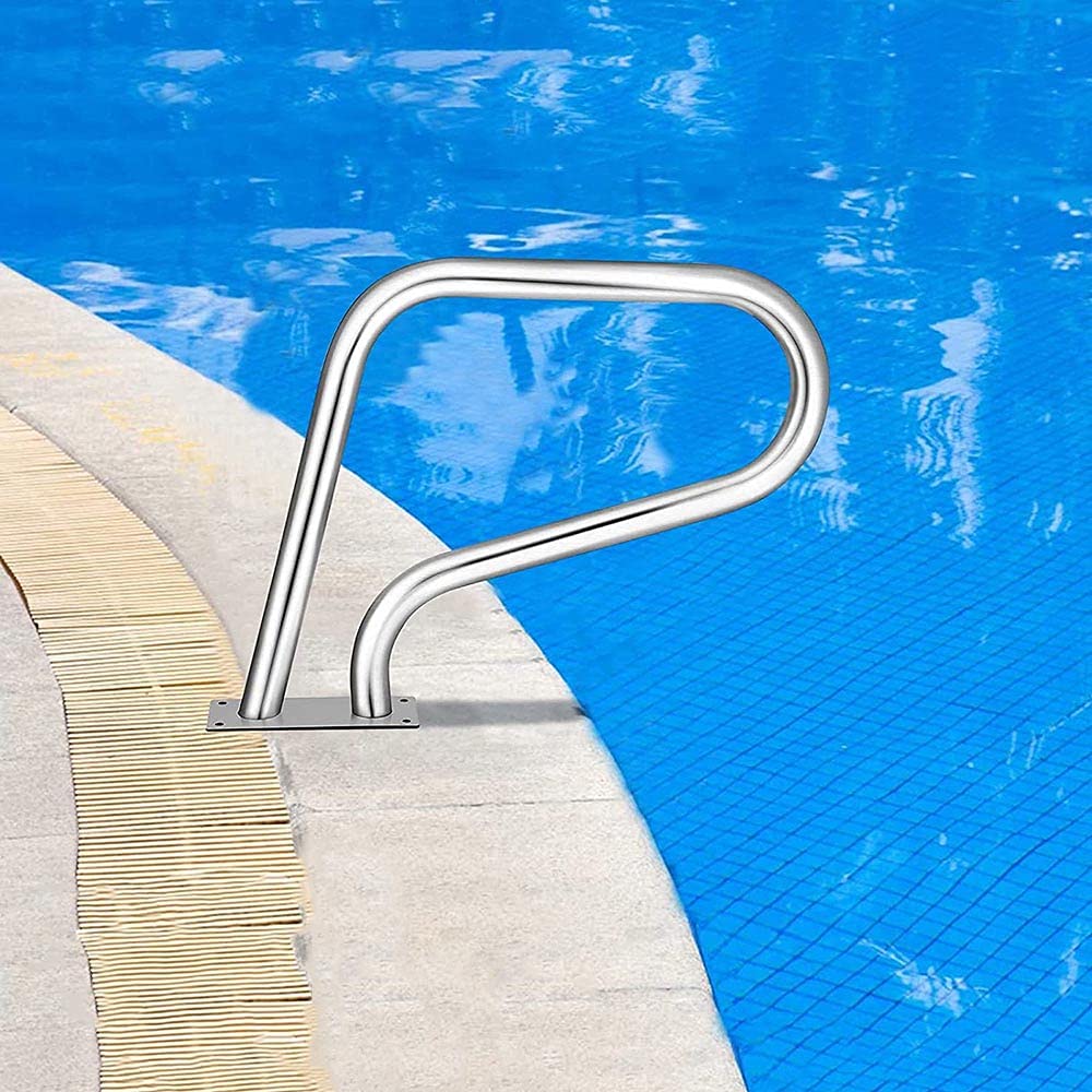 Stainless Steel Pool Safety Railings - Silver Swimming Pool Handrails for Backyard, Deck & Garden - Easy to Install 1.0mm Thick - Perfect for Outdoor Pool Safety & Accessibility