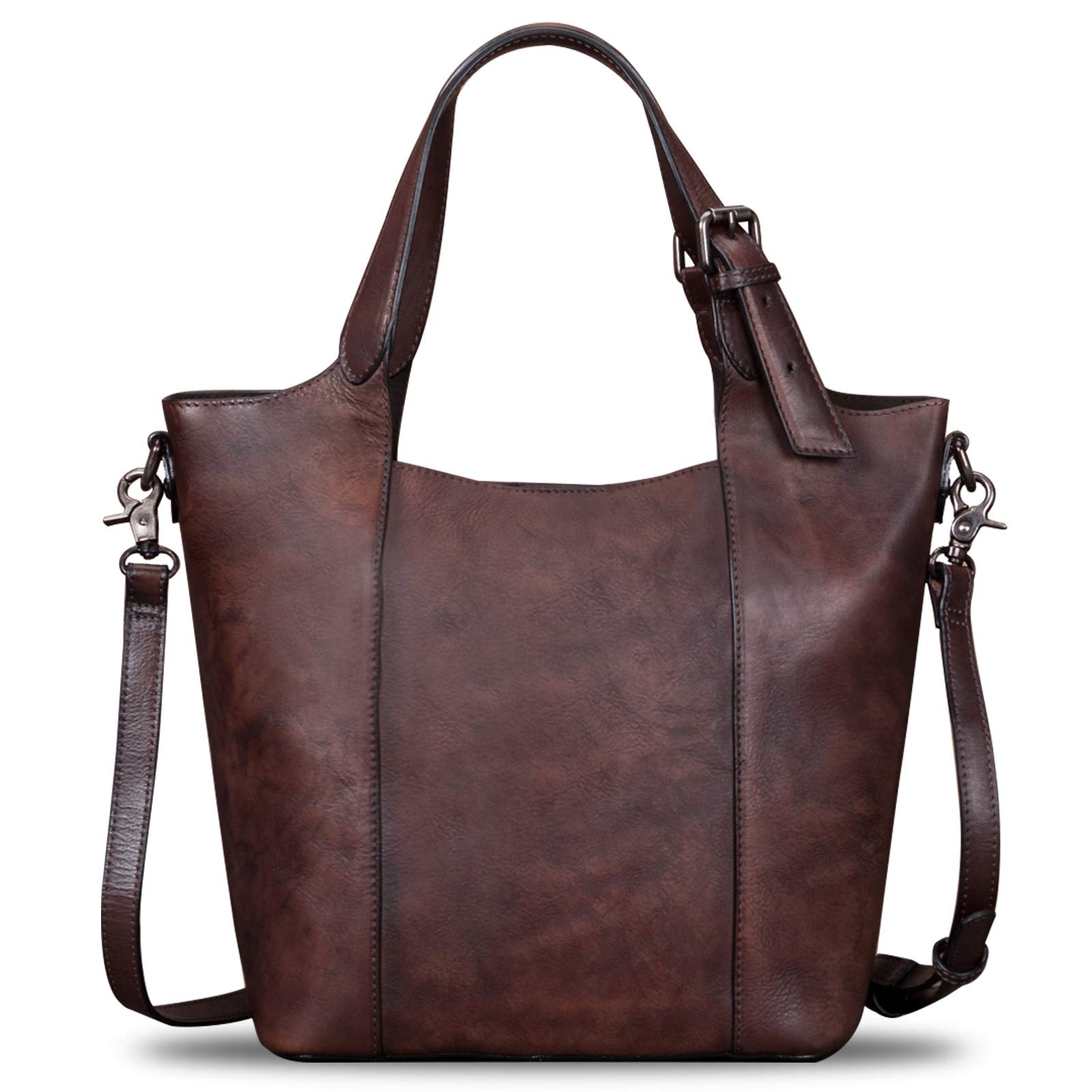 Genuine Leather Handbag for Women - Vintage Handmade Cowhide Shoulder Bag Purse, Tote Satchel Crossbody Top-Handle Bag - Perfect for Work, Travel & Everyday Use
