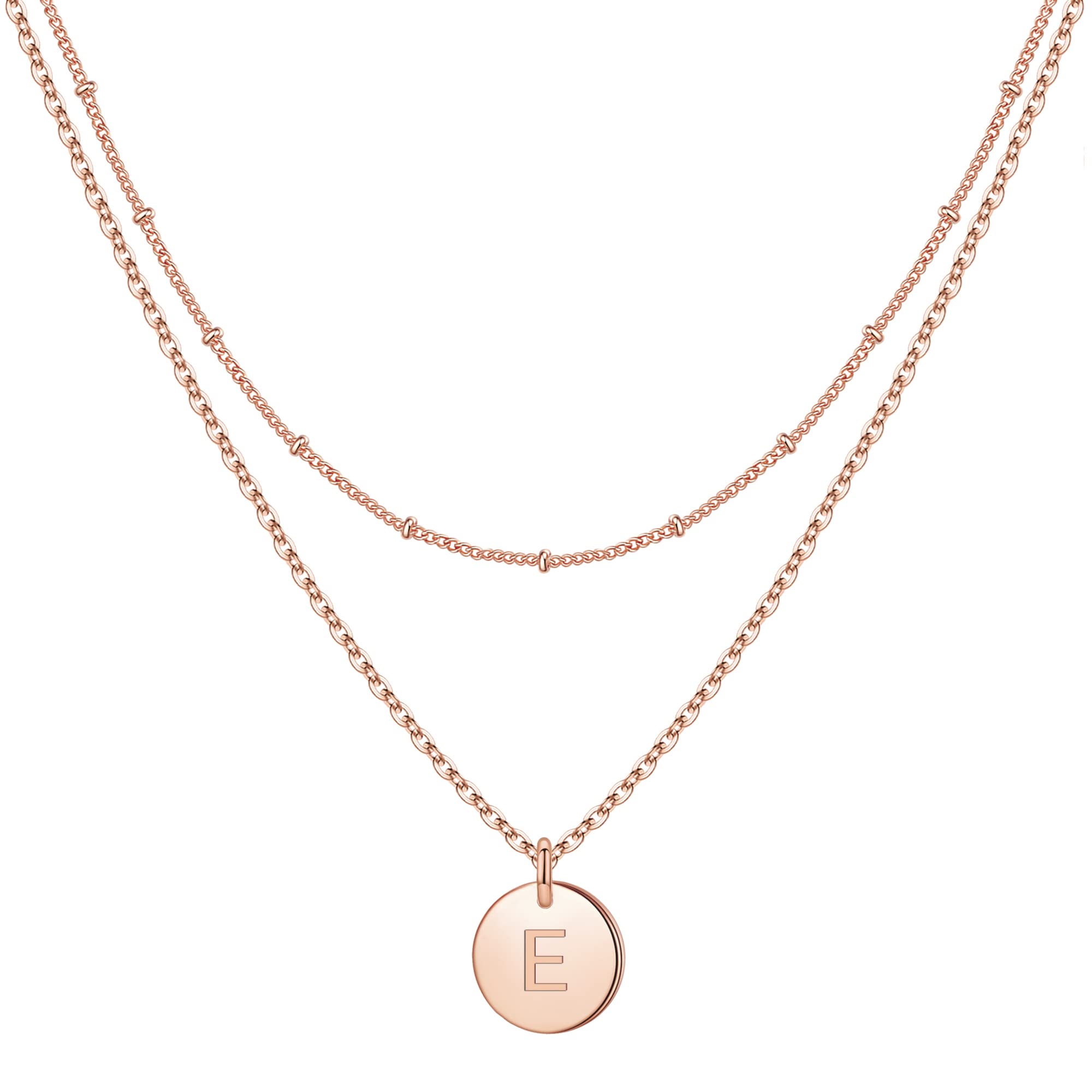 Personalized Initial Necklaces for Women & Girls - Gold, Silver & Rose Gold Double-Sided Engraved Hammered Coin Pendant, Layered Jewelry Gift for Easter, Birthday & Special Occasions | Perfect for Teens, Daughters & Best Friends