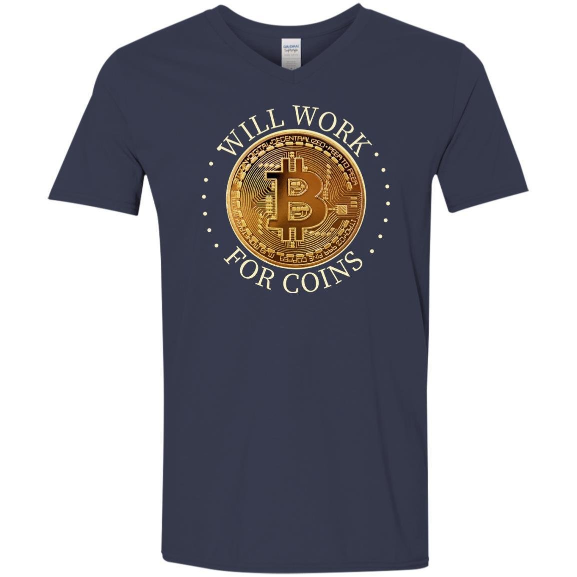 GoneBold Bitcoin T-Shirt for Men - Will Work For Crypto - Perfect for Tech Enthusiasts & Blockchain Conferences