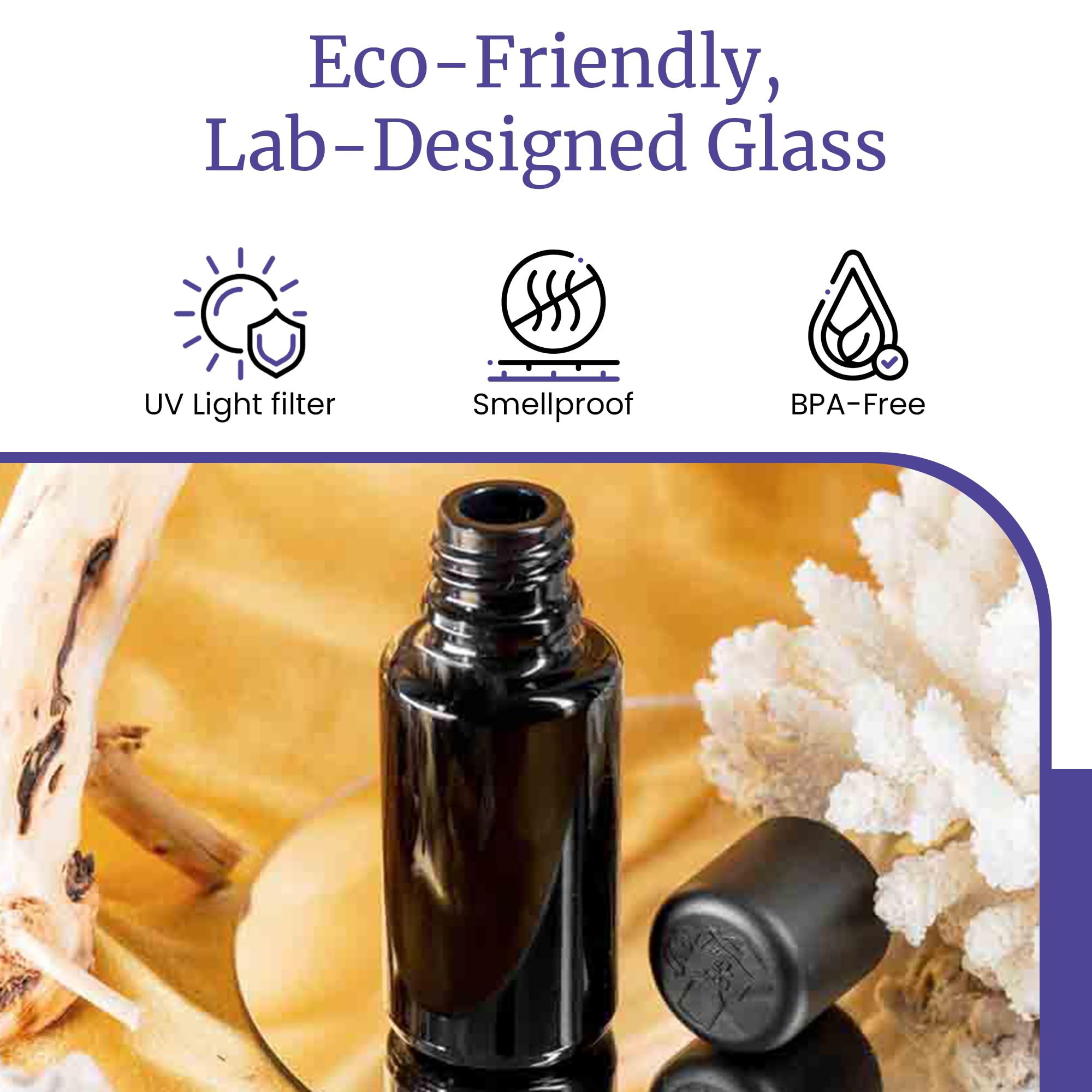 **Black UV Glass Airtight Bottles 20ml (3-Pack) – Infinity Jars for Essential Oils, Coffee, Spices & Perfumes | Leak-Proof, Refillable & Lightproof Storage – Perfect for Kitchen, Bathroom & Travel**