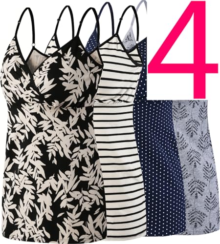O-leaf Print/Grey Print/Cream Stripe/Navy Dot 4pcs