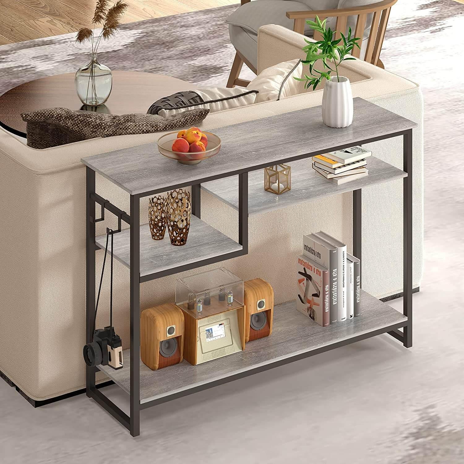 Bestier Multi-Functional Hallway Table - Entryway Console Sofa Table with Storage Shelf, Modern Narrow Bench for Small Spaces | Perfect for Living Room, Bedroom, or Apartment Entryway Décor
