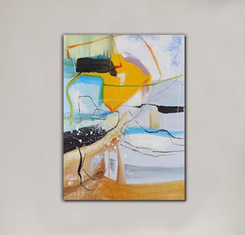 Extra Large Acrylic Wall Art Painting for Living Room - Modern Contemporary Abstract Canvas Artwork - Perfect for Home Decor, Office & Gift Giving