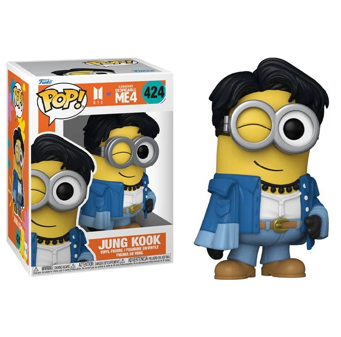 BTS x Despicable Me 4 Jung Kook Minion Pop! Vinyl Figure #424 - Fun K-Pop Collectible for Fans & Home Decor