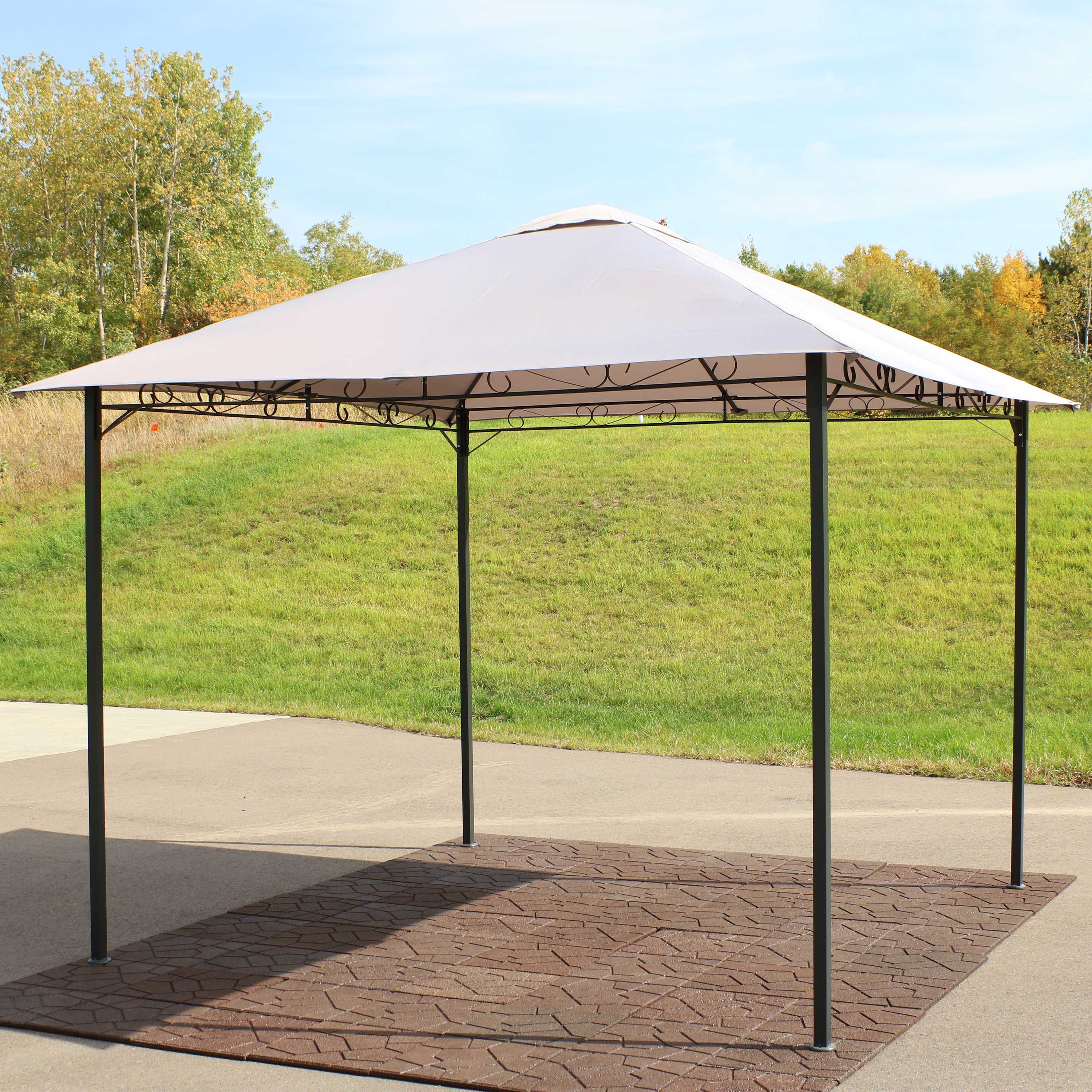 10' x 10' Steel Gazebo with Weather-Resistant Canopy - Outdoor Patio, Garden, Backyard Shade Shelter for Parties & Relaxation